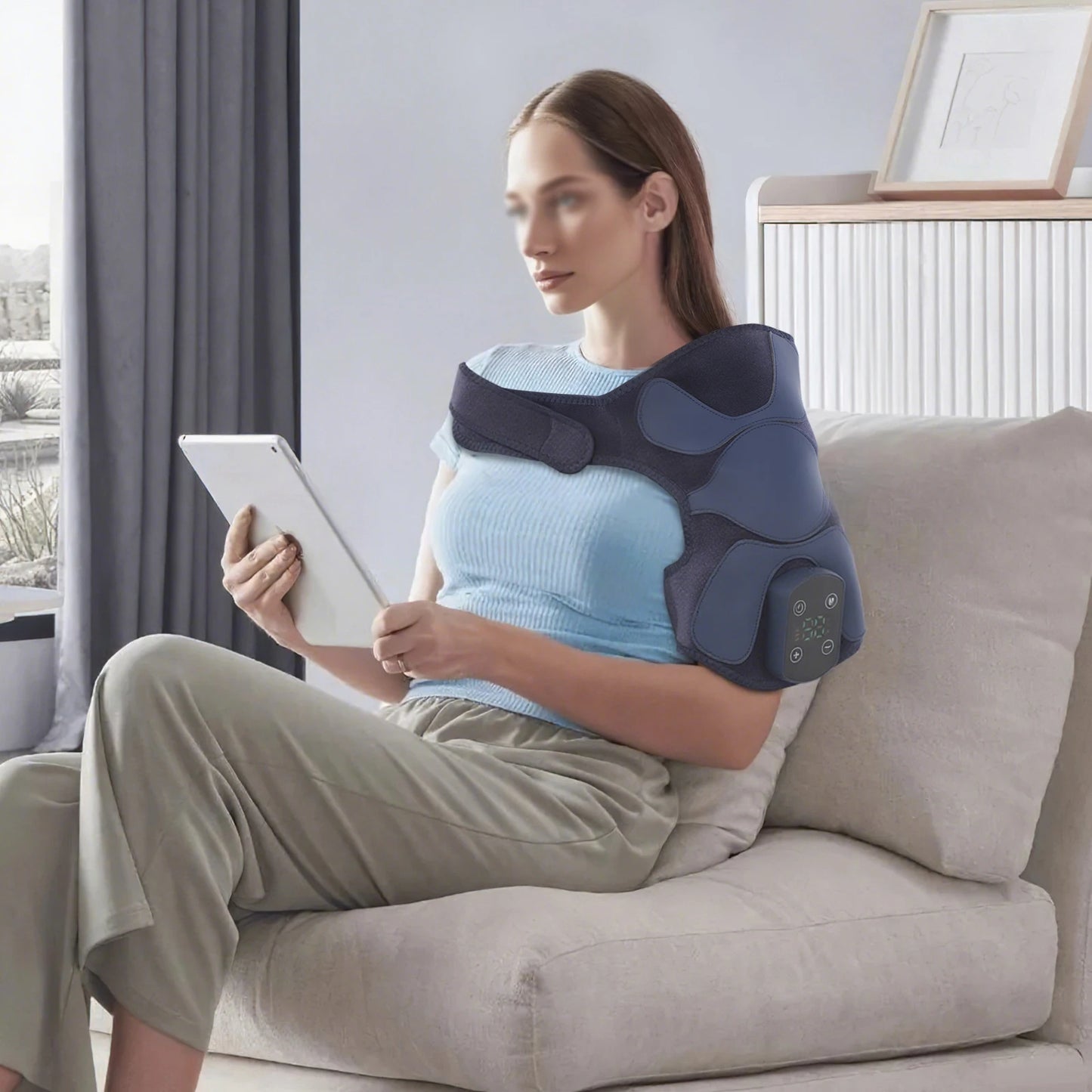 Portable Knee Massager With Heat And Vibration Digital Display