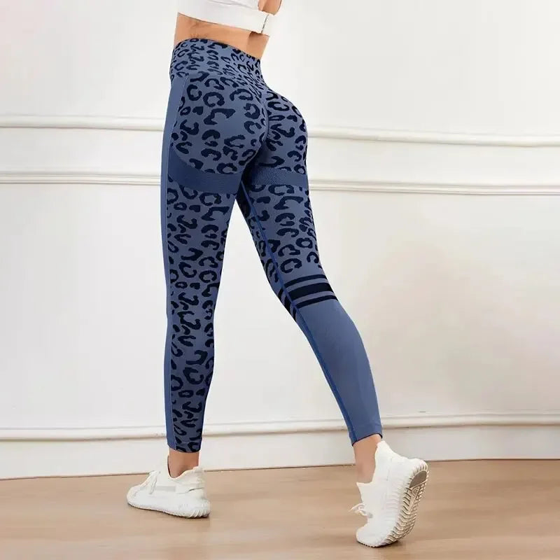 Leopard Print Yoga Pants Seamless Quick Dry Fitness Tights