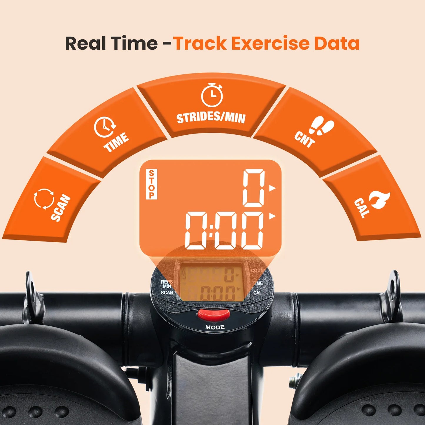 Mini Stepper With Resistance Bands For Home Cardio