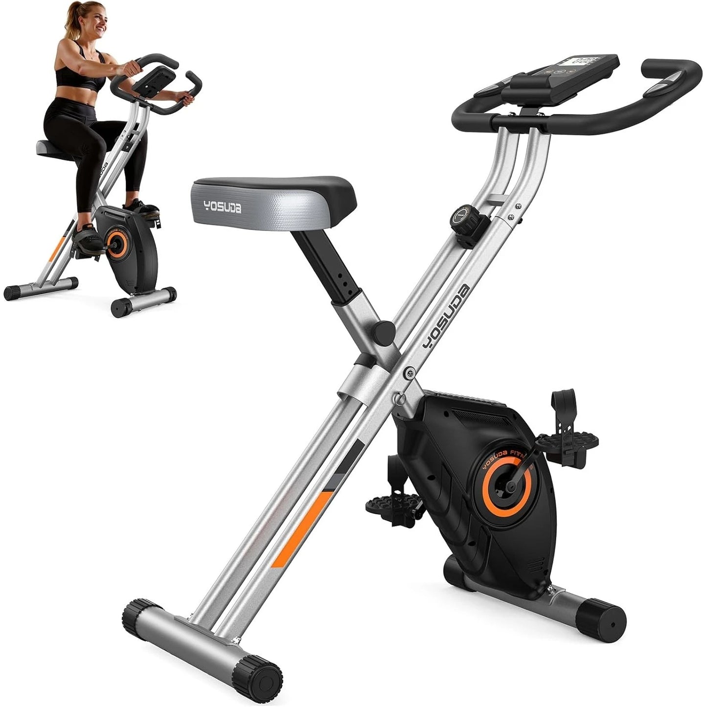 YOSUDA Folding Exercise Bike Foldable Stationary Cardio For Home Gym Workout