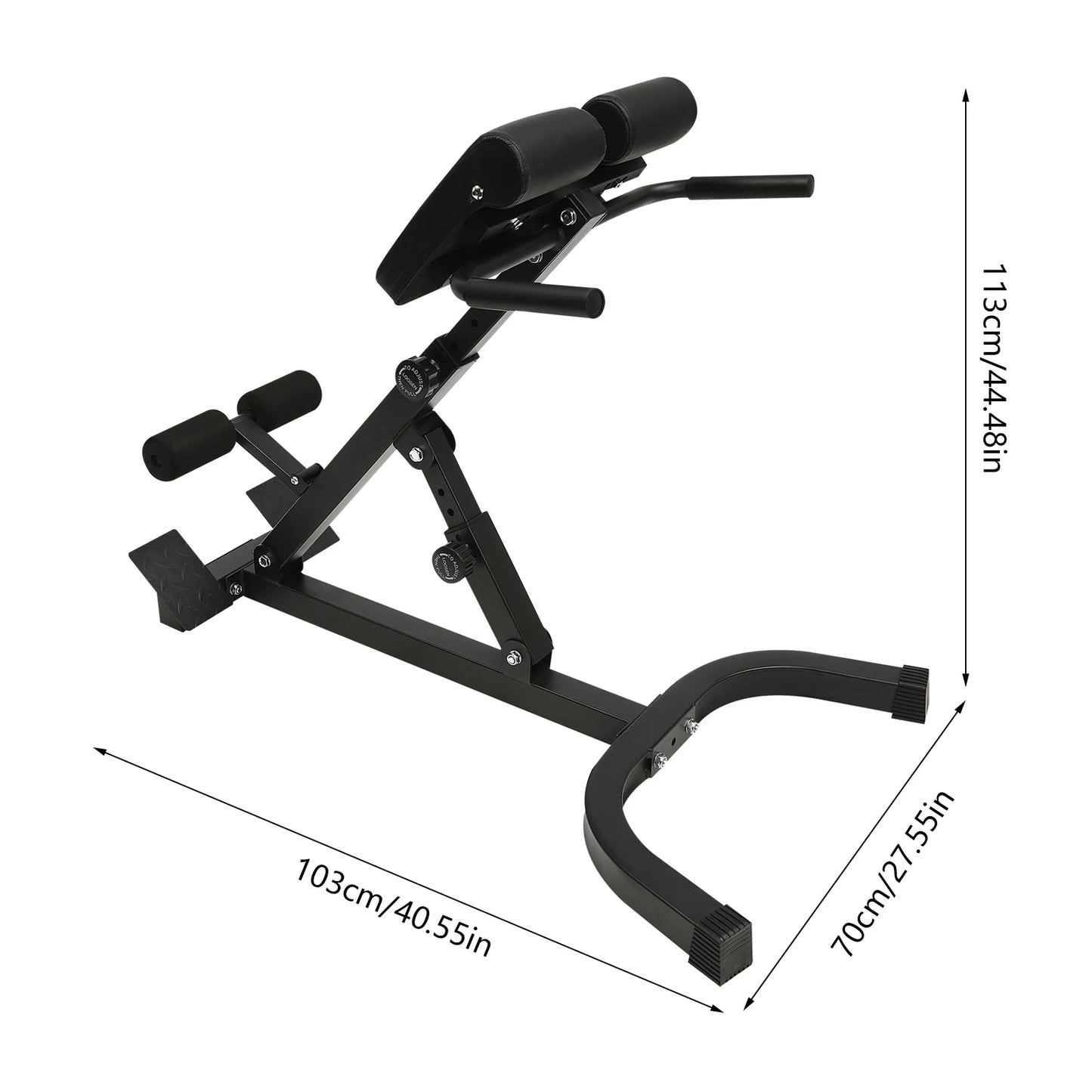 Back Extension Roman Chair With Foldable Steel Frame And 5 Incline Angles