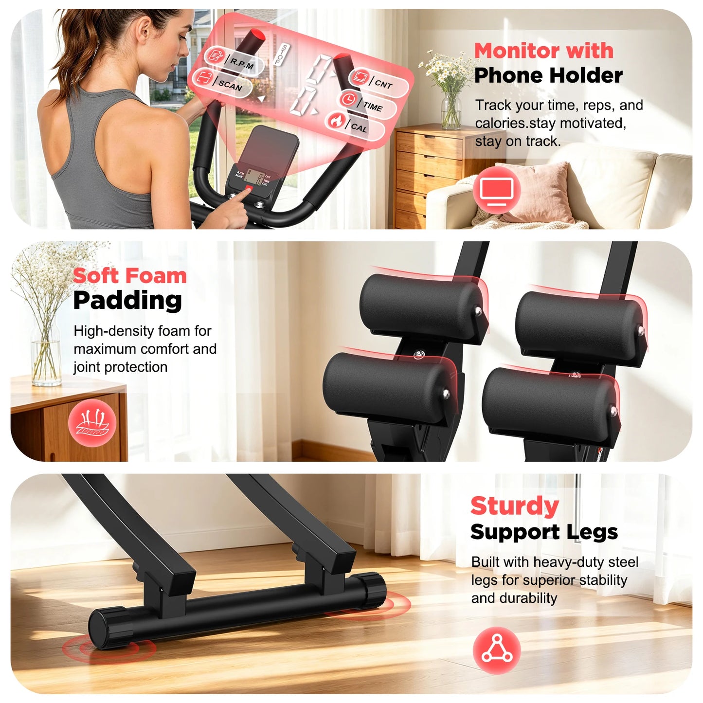 Relife Sports Dual Split-Track Ab Machine Core Trainer Home Fitness