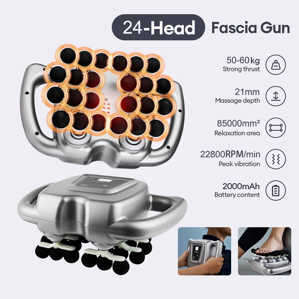 Foreverlily Fascia Gun With 9 Modes High Frequency Back Massager