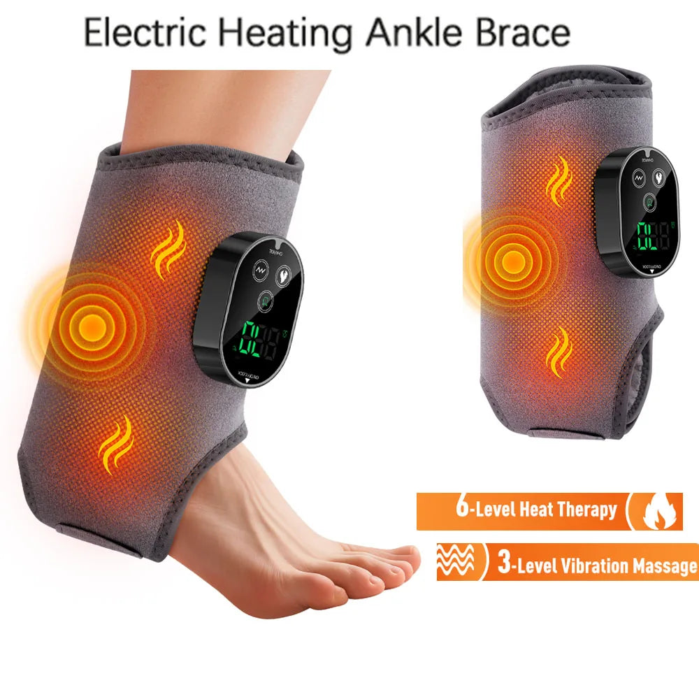Hailicare Rechargeable Electric Ankle Massager With Heat And Vibration
