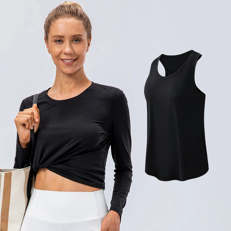 Sport Yoga Tank Top Women Quick Dry Breathable Athletic Shirt