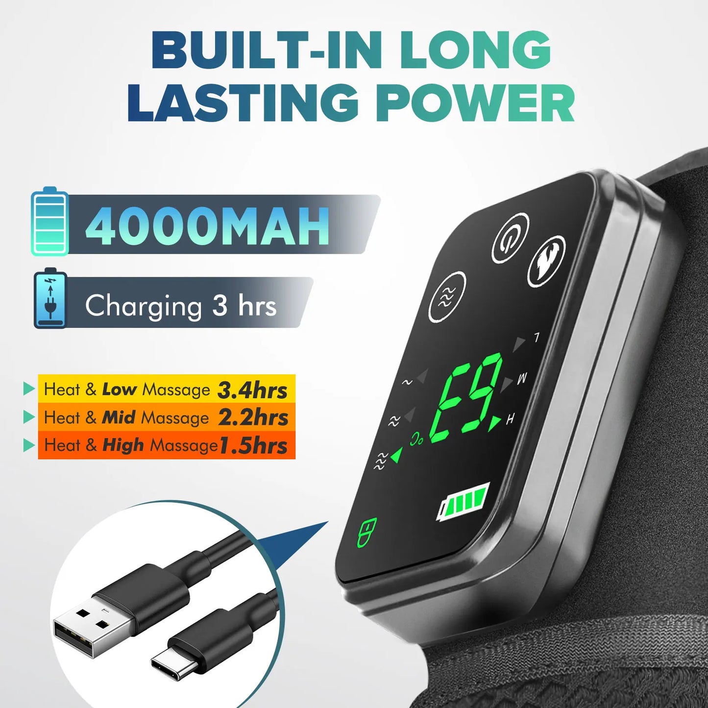 Intelligent Electric Heating Knee Joint Massage Device With Warm Compress