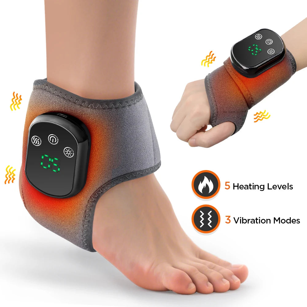 Hailicare Rechargeable Electric Ankle Massager With Heat And Vibration