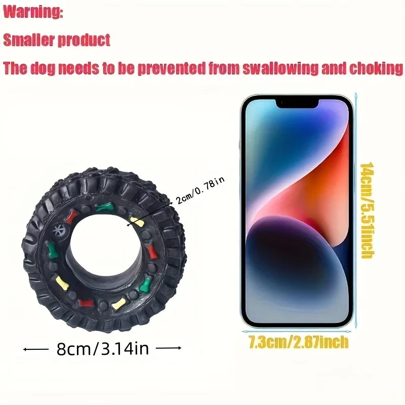 Puppy Teeth Training Toy Durable Dog Chew Wheel Interactive Sound Toy Chew-Resistant for Small Medium Dogs Pet Supplies