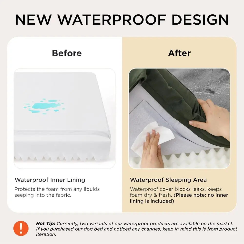 XL Orthopedic Dog Bed or Extra Large Dogs - Waterproo XLarge Dog Cat Bed, Comort Dogs Couch Soa with Washable Removable Cover, P