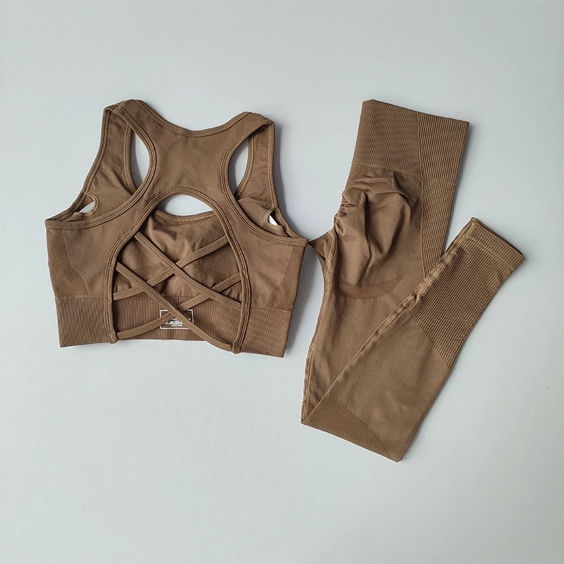 SKINOFSKIN 2-Piece Sports Bra Set For Women Yoga And Running