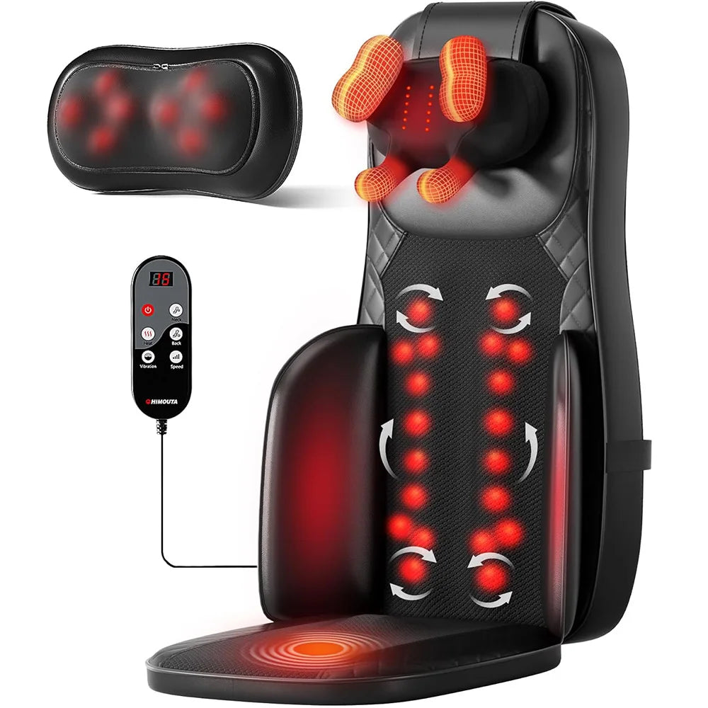 Himouta 3-In-1 Shiatsu Massage Cushion With Heat And 4D Kneading Vibration