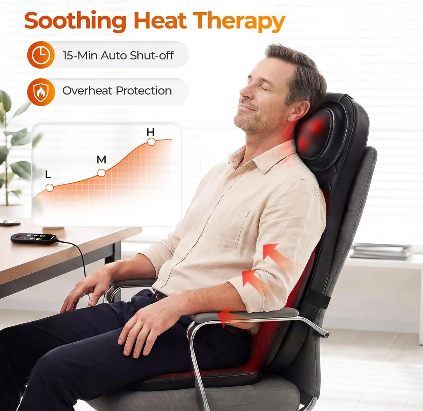Himouta 3-In-1 Shiatsu Massage Cushion With Heat And 4D Kneading Vibration
