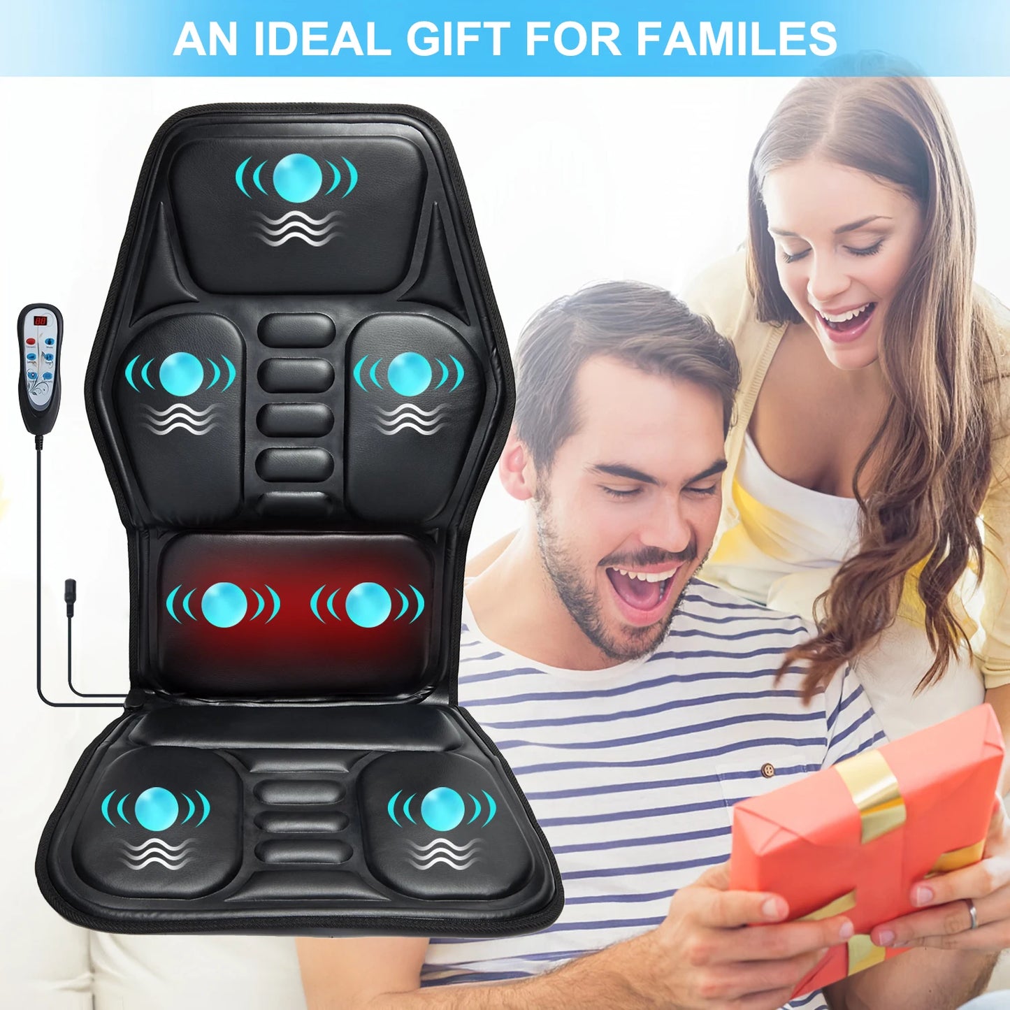 HOMEMASSA Back Massager Pad With Heat and Nine Modes
