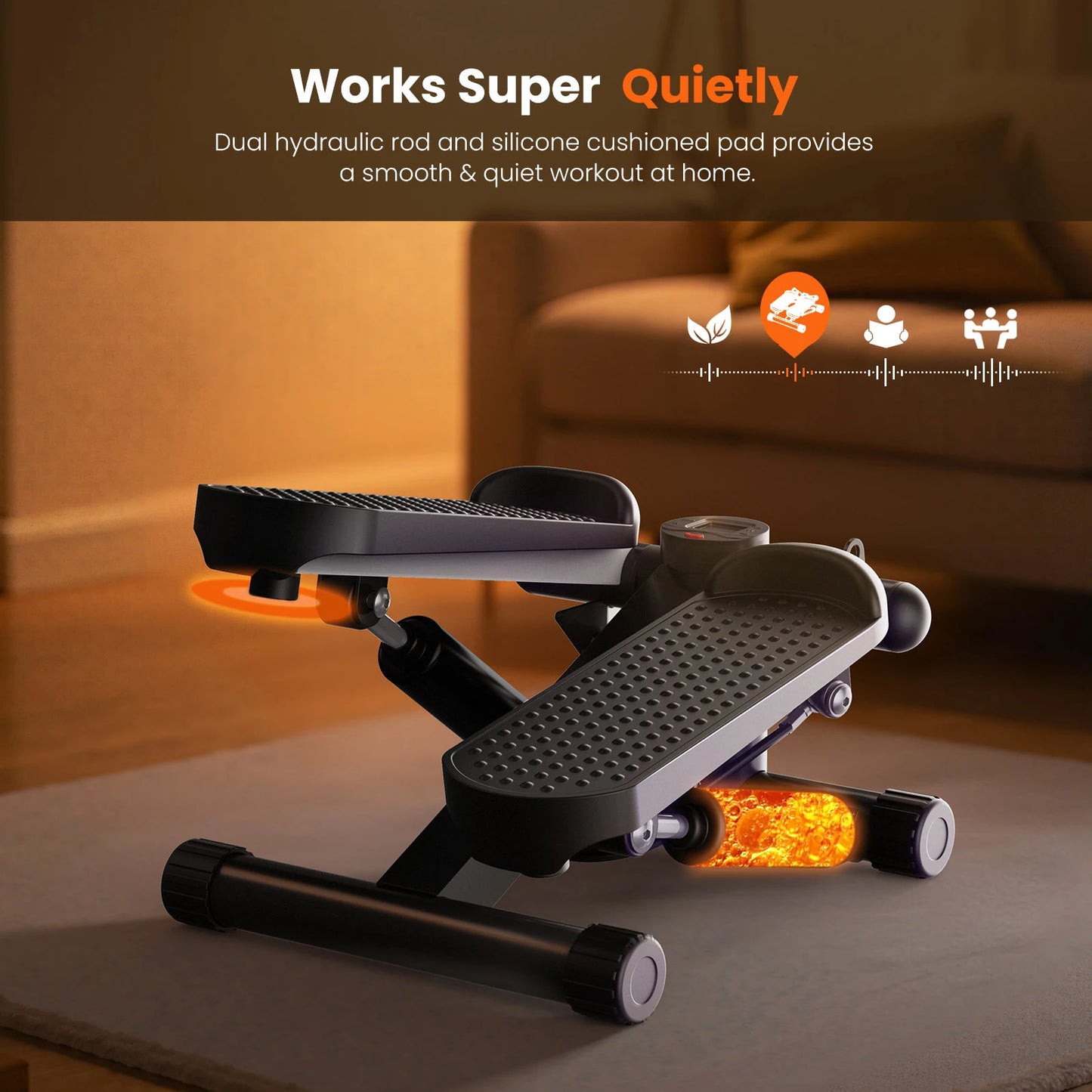 Mini Stepper With Resistance Bands For Home Cardio