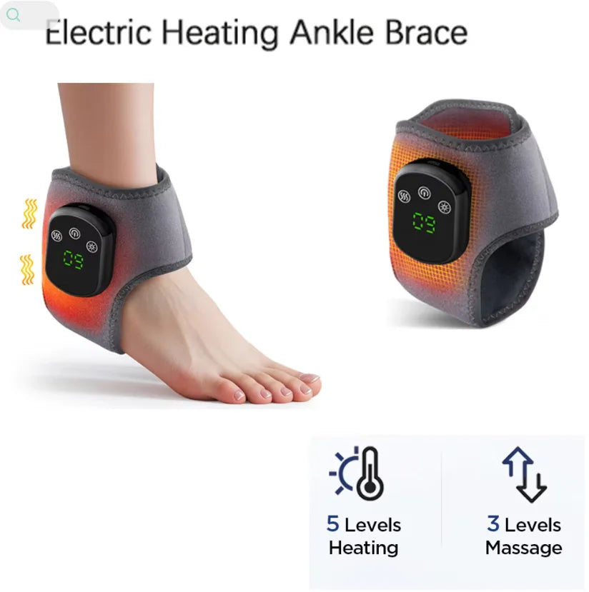 Hailicare Rechargeable Electric Ankle Massager With Heat And Vibration