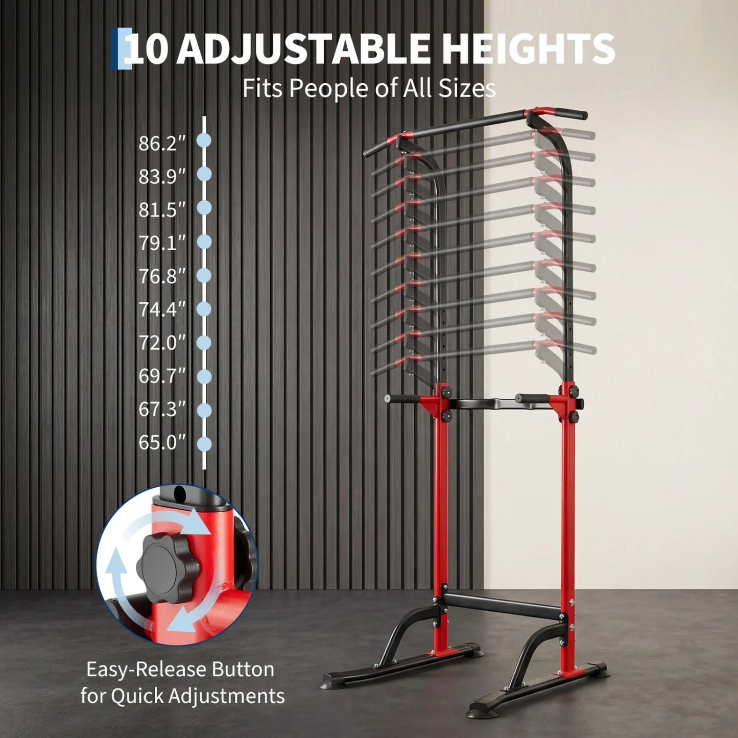 HiMISS Power Tower Pull Up Dip Station for Full Body