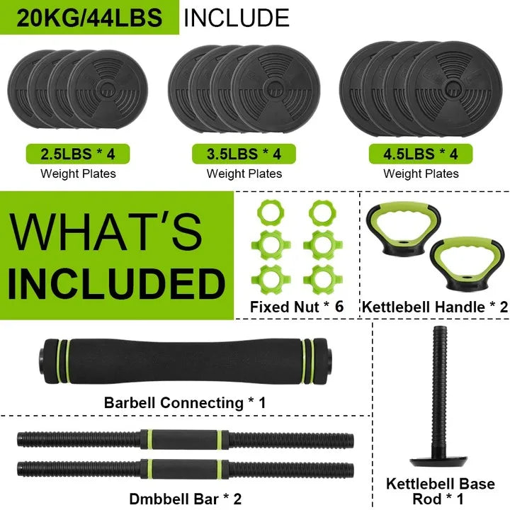 TWISTER.CK Adjustable Dumbbells 4-in-1 Home Gym Set Bundle
