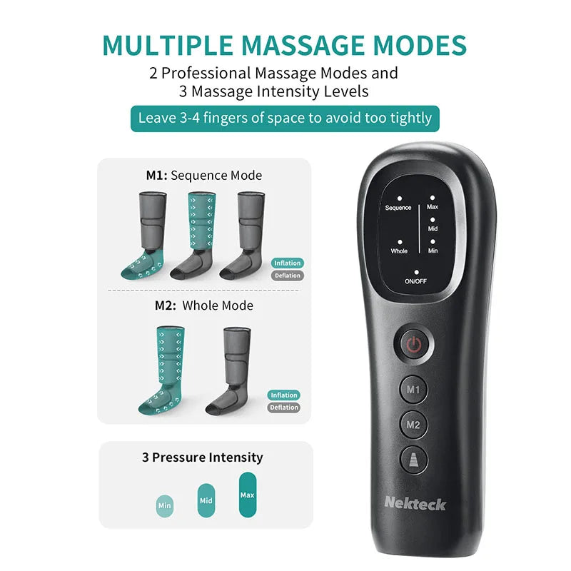 Nekteck Leg Massager Calf Wraps Air Compression for Blood Circulation
