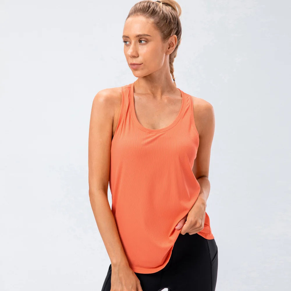 Sport Yoga Tank Top Women Quick Dry Breathable Athletic Shirt
