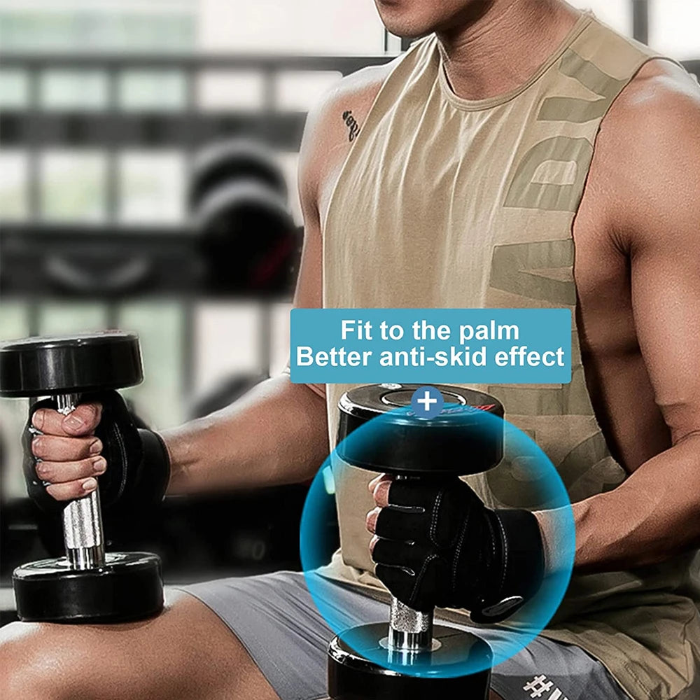 Antislip Weightlifting Gloves With Palm Protection For Gym
