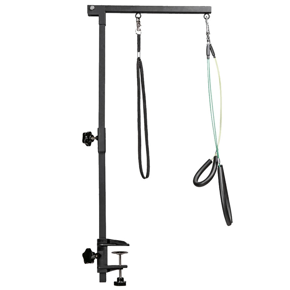 Desk Dog Cat Holder Stainless Steel Pet Dog Grooming Table Bracket Arm Height Adjustable Telescopic Table Hanger Pet Accessories