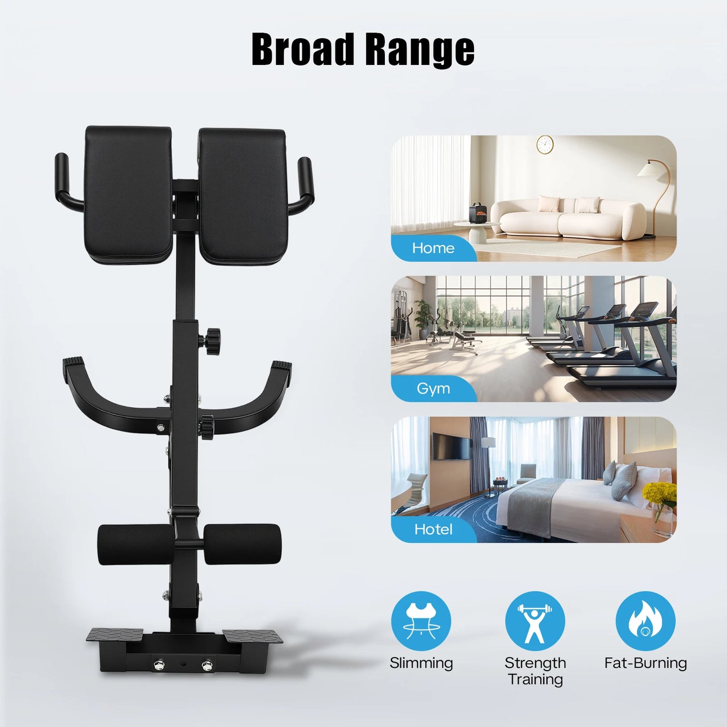 Back Extension Roman Chair With Foldable Steel Frame And 5 Incline Angles