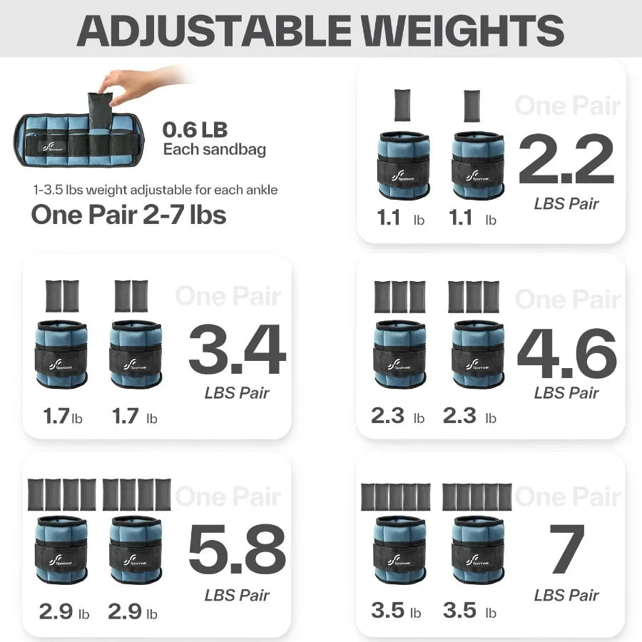 LISM Adjustable Ankle Weights For Walking Running And Training