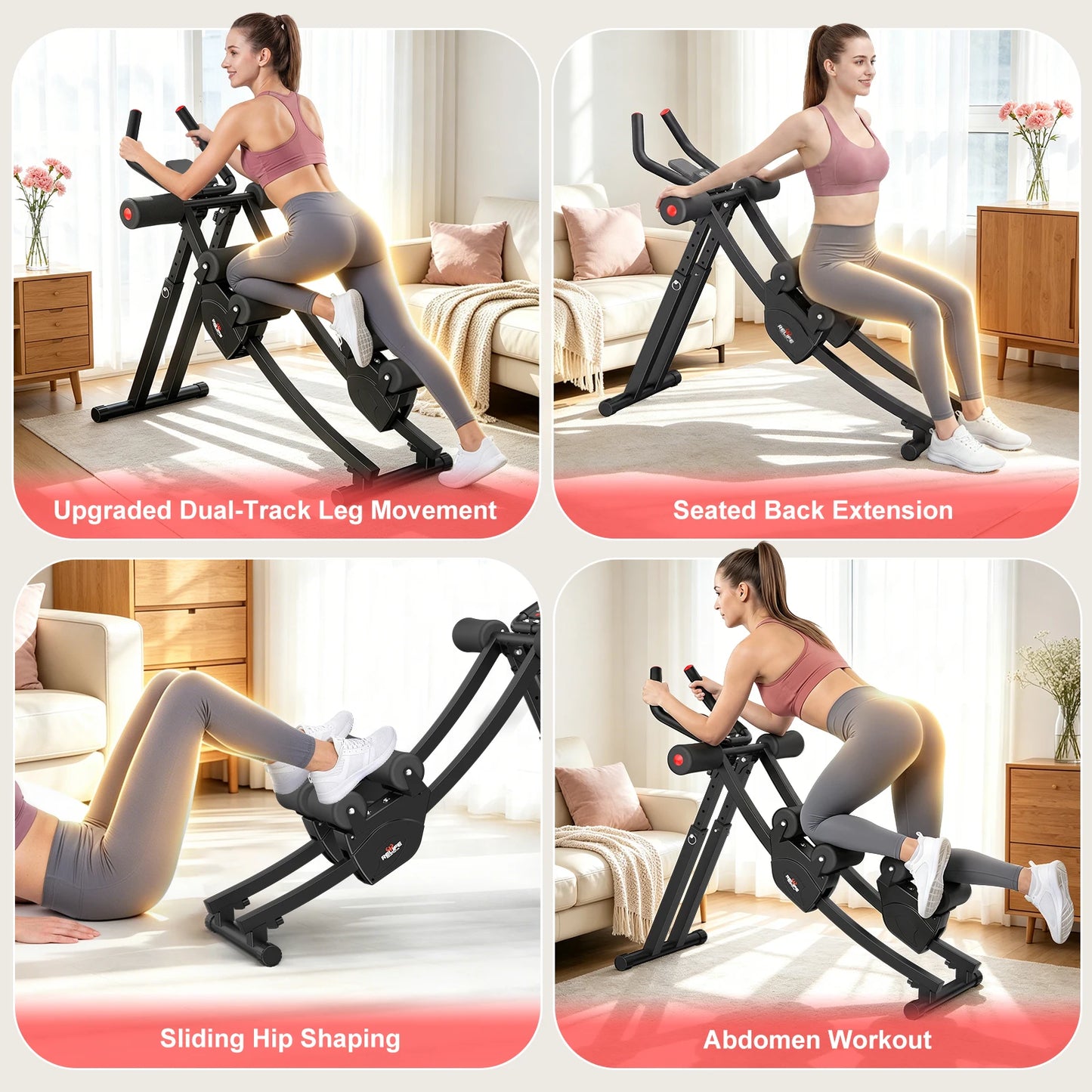 Relife Sports Dual Split-Track Ab Machine Core Trainer Home Fitness