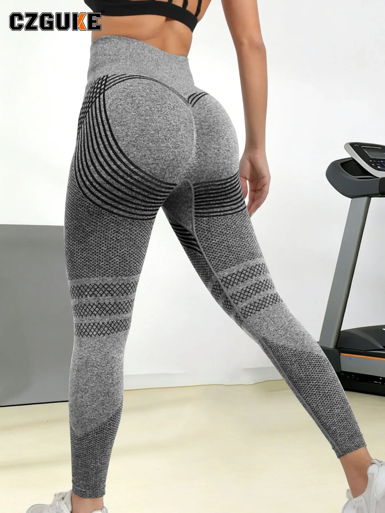 CZGUKE Seamless Knit Yoga Leggings High Waist For Women
