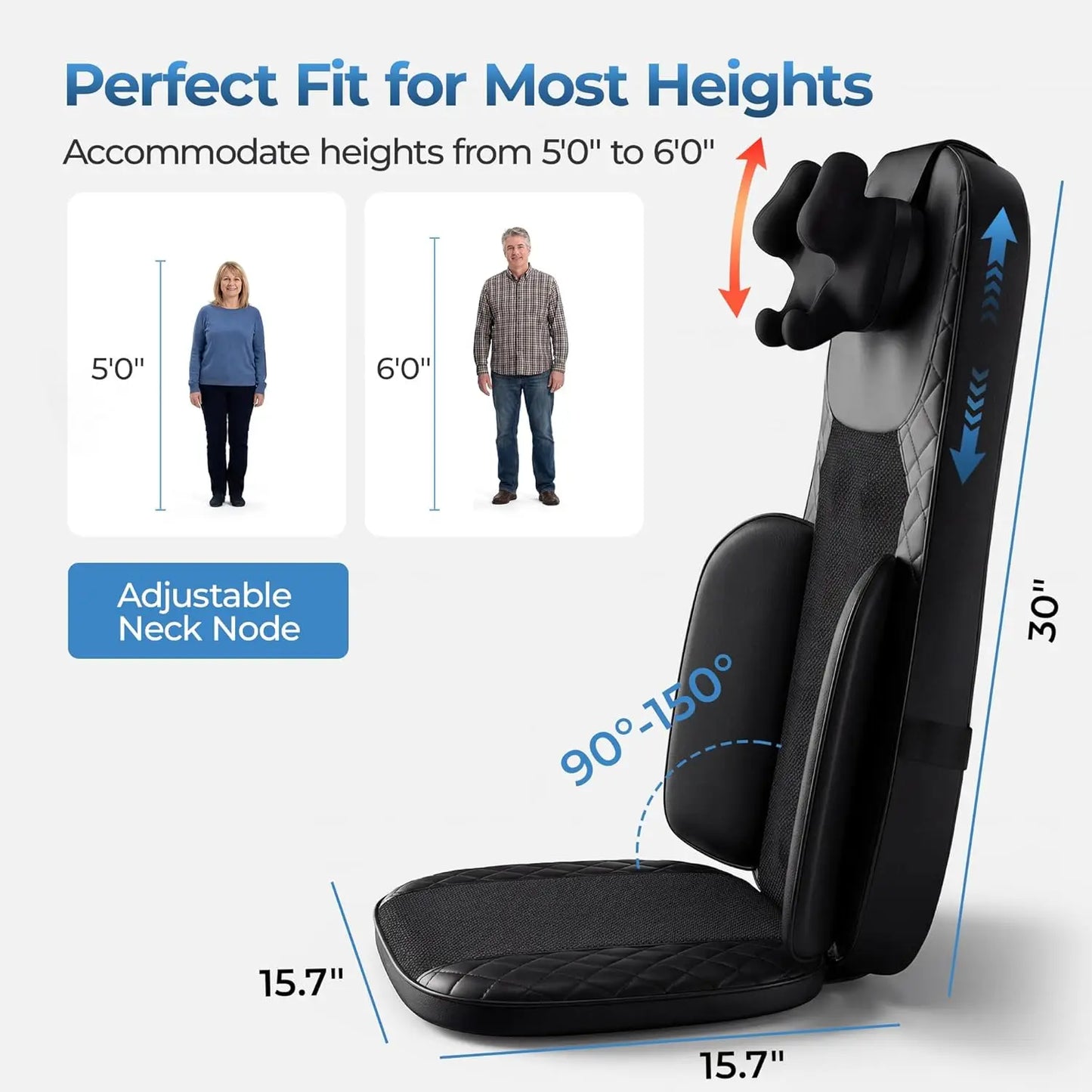 Himouta 3-In-1 Shiatsu Massage Cushion With Heat And 4D Kneading Vibration